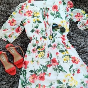 White floral print dress